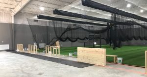 The Lab hitting cages during construction